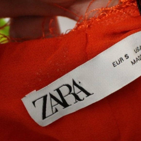 Zara Orange Textured Dress - Picture 3 of 3